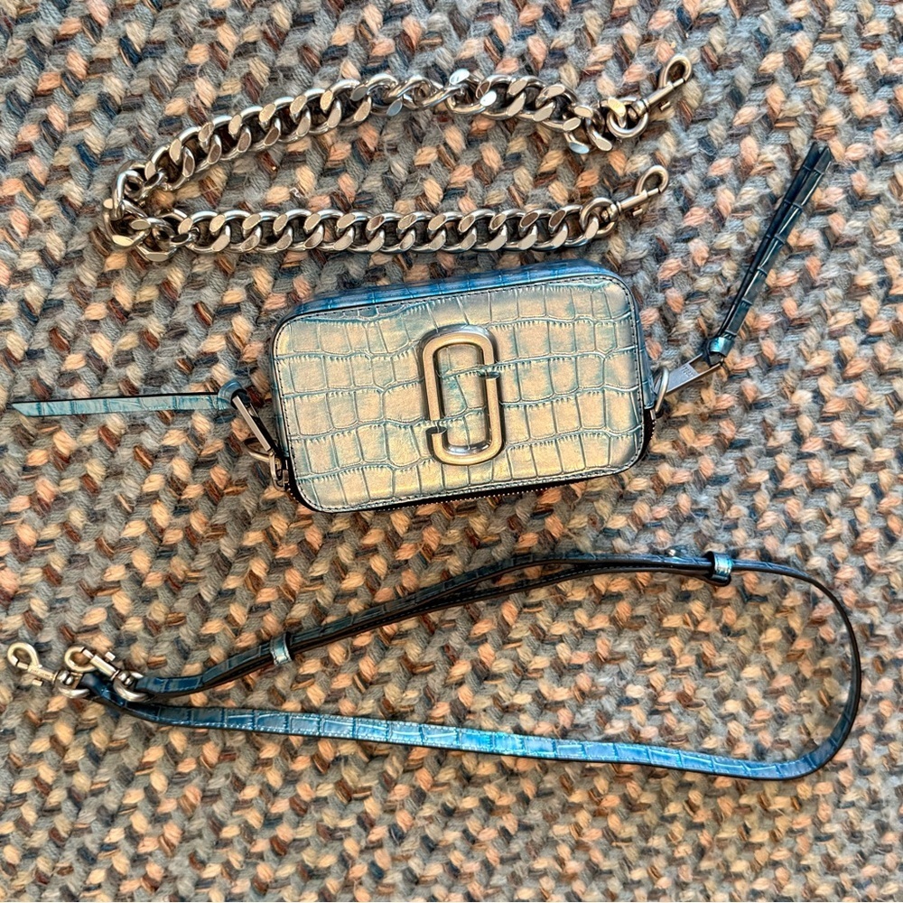 Marc Jacobs Metallic Croc-Embossed Crossbody